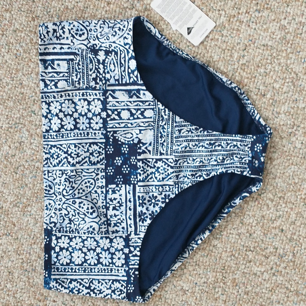 NWOT Lands' End Tile Print High Waisted Swim Bottom 16